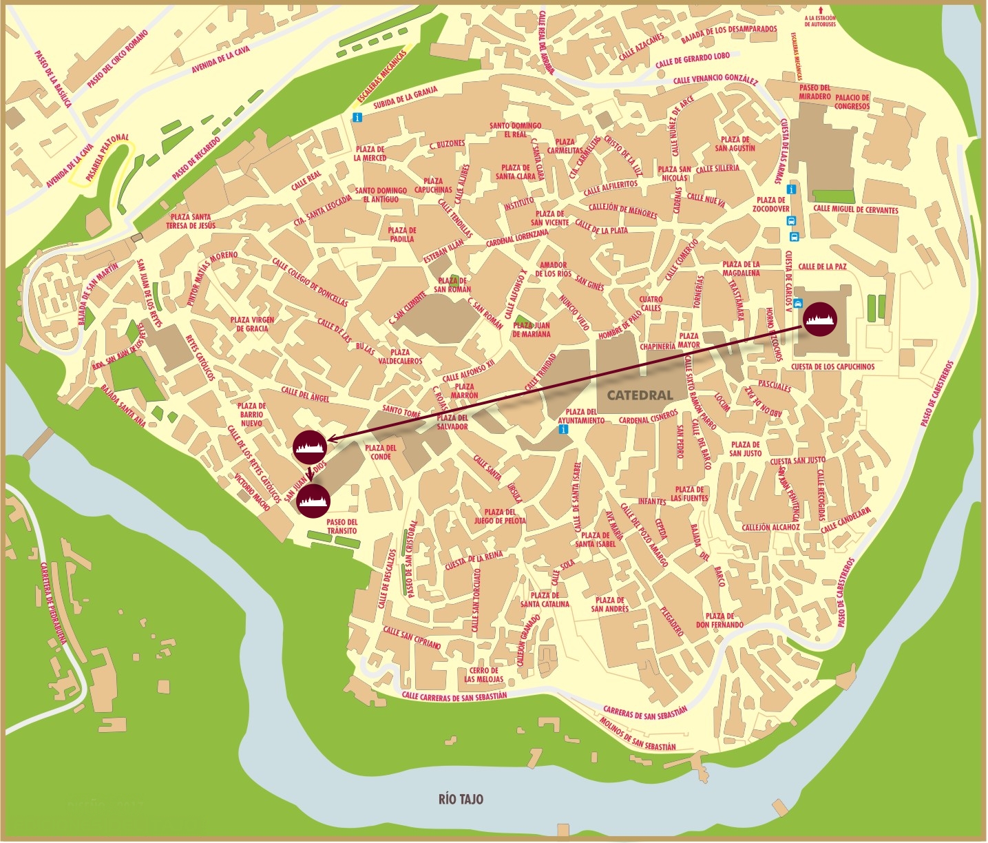 Guía en Toledo - Plano ruta Grandes Monumentos